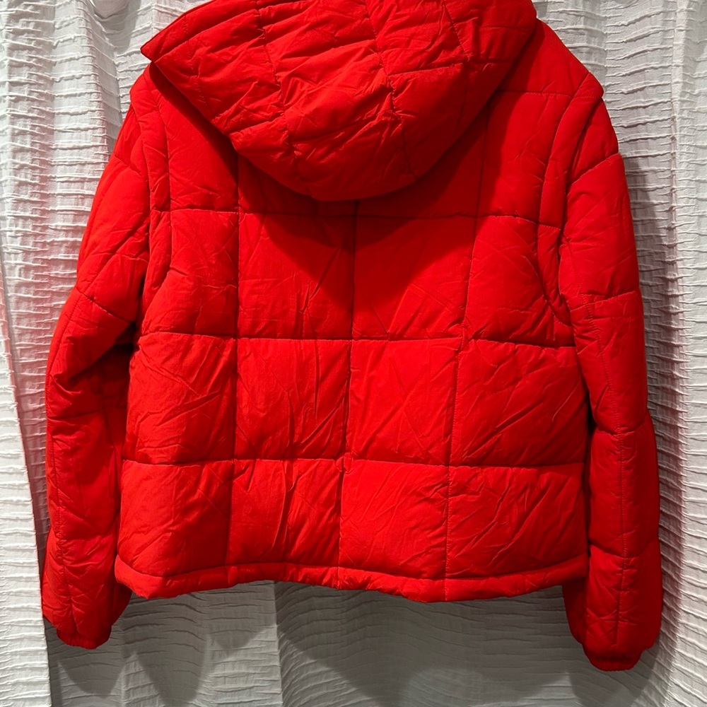 Madewell Red Modular Quilted Crop Puffer Jacket (Removable Hood and Sleeves) - Picture 8 of 12